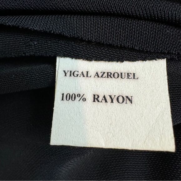 Yigal Azrouel Black Lace Sleeve Wrap Midi Dress 2 - Picture 9 of 13